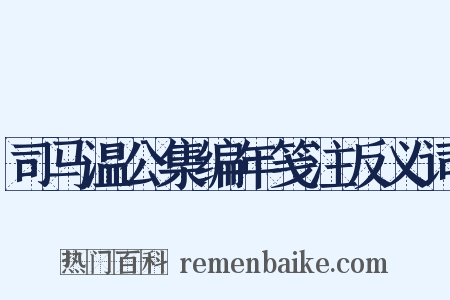 司马温公集编年笺注反义词是什么意思的图片